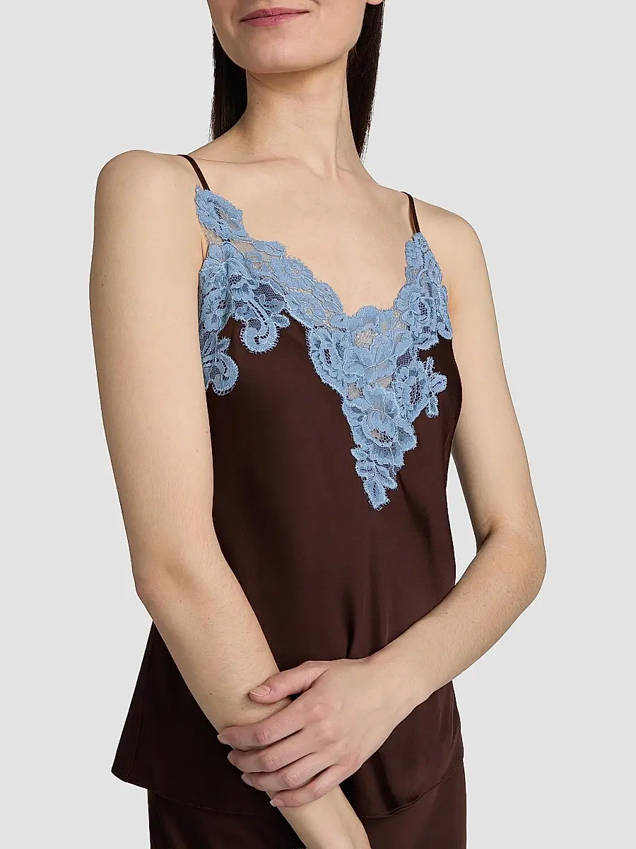 A.L.C. A. L.C. Women's Hana Lace & Satin Top - Ganache French Blue | Thumbnail 6 A.L.C. A. L.C. Women's Hana Lace & Satin Top - Ganache French Blue | Thumbnail 6