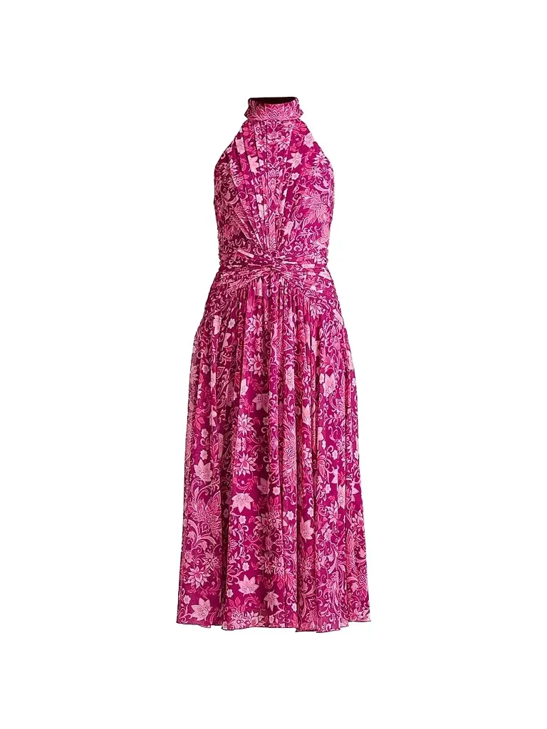 Tadashi Shoji Women's Pleated Floral Midi Dress