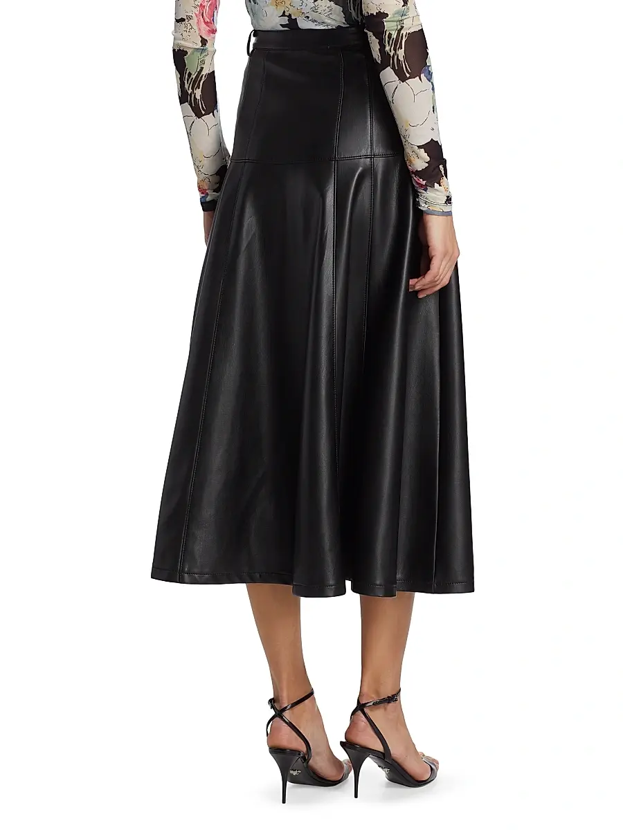 Cinq à Sept Women's Veena Faux Leather Midi-Skirt | Thumbnail 5 Cinq à Sept Women's Veena Faux Leather Midi-Skirt | Thumbnail 5