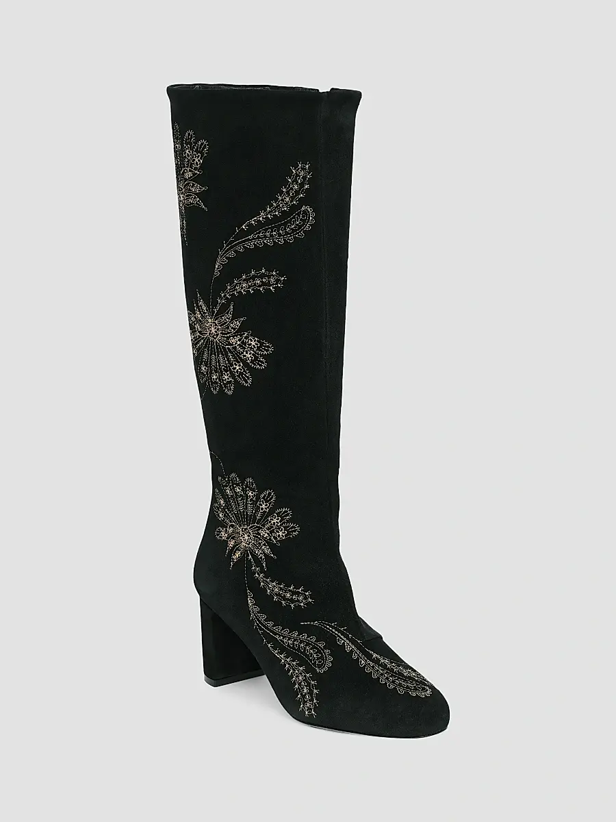 Cinq à Sept Women's Resort Dani 70MM Embroidered Suede Boots | Thumbnail 2 Cinq à Sept Women's Resort Dani 70MM Embroidered Suede Boots | Thumbnail 2