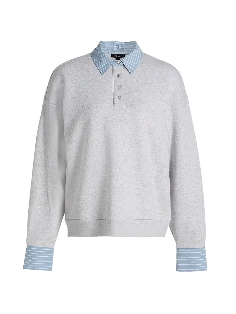 RAILS Women's Zavier Cotton Layered Sweatshirt - Heather Grey - Size XS | Image 1 RAILS Women's Zavier Cotton Layered Sweatshirt - Heather Grey - Size XS | Image 1