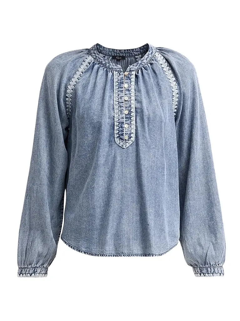 RAILS Women's Tali Embroidered Raglan-Sleeve Top - Blue Ridge - Size XS | Image 1 RAILS Women's Tali Embroidered Raglan-Sleeve Top - Blue Ridge - Size XS | Image 1