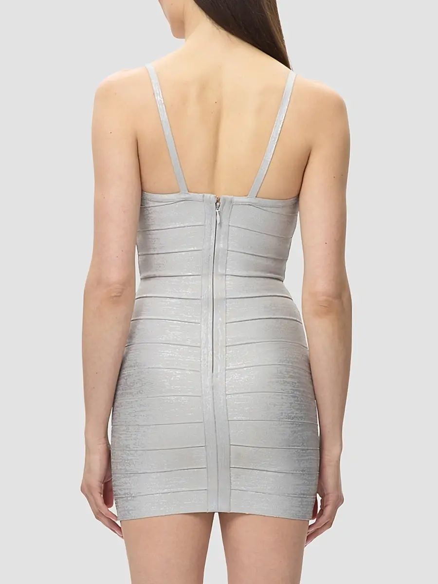 Hervé Léger Women's Bandage-Knit Metallic Body-Con Mini Dress | Thumbnail 3 Hervé Léger Women's Bandage-Knit Metallic Body-Con Mini Dress | Thumbnail 3
