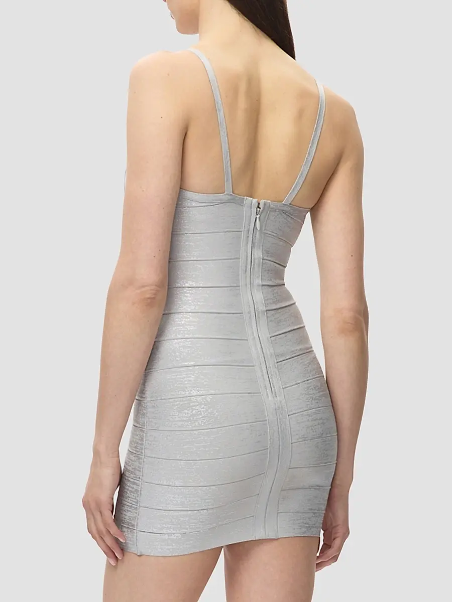 Hervé Léger Women's Bandage-Knit Metallic Body-Con Mini Dress | Thumbnail 5 Hervé Léger Women's Bandage-Knit Metallic Body-Con Mini Dress | Thumbnail 5