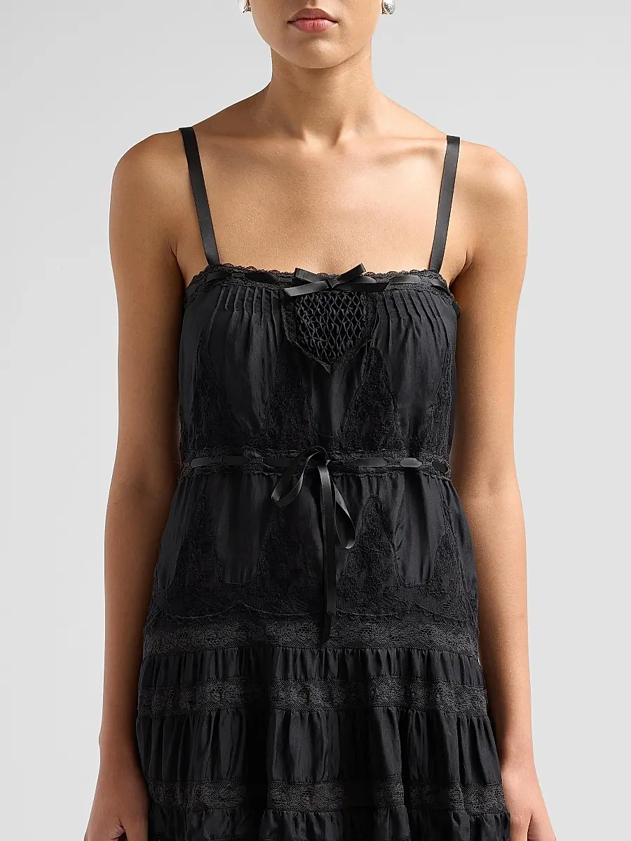 LoveShackFancy Women's Saphirae Lace-Trim Mini Dress | Thumbnail 5 LoveShackFancy Women's Saphirae Lace-Trim Mini Dress | Thumbnail 5
