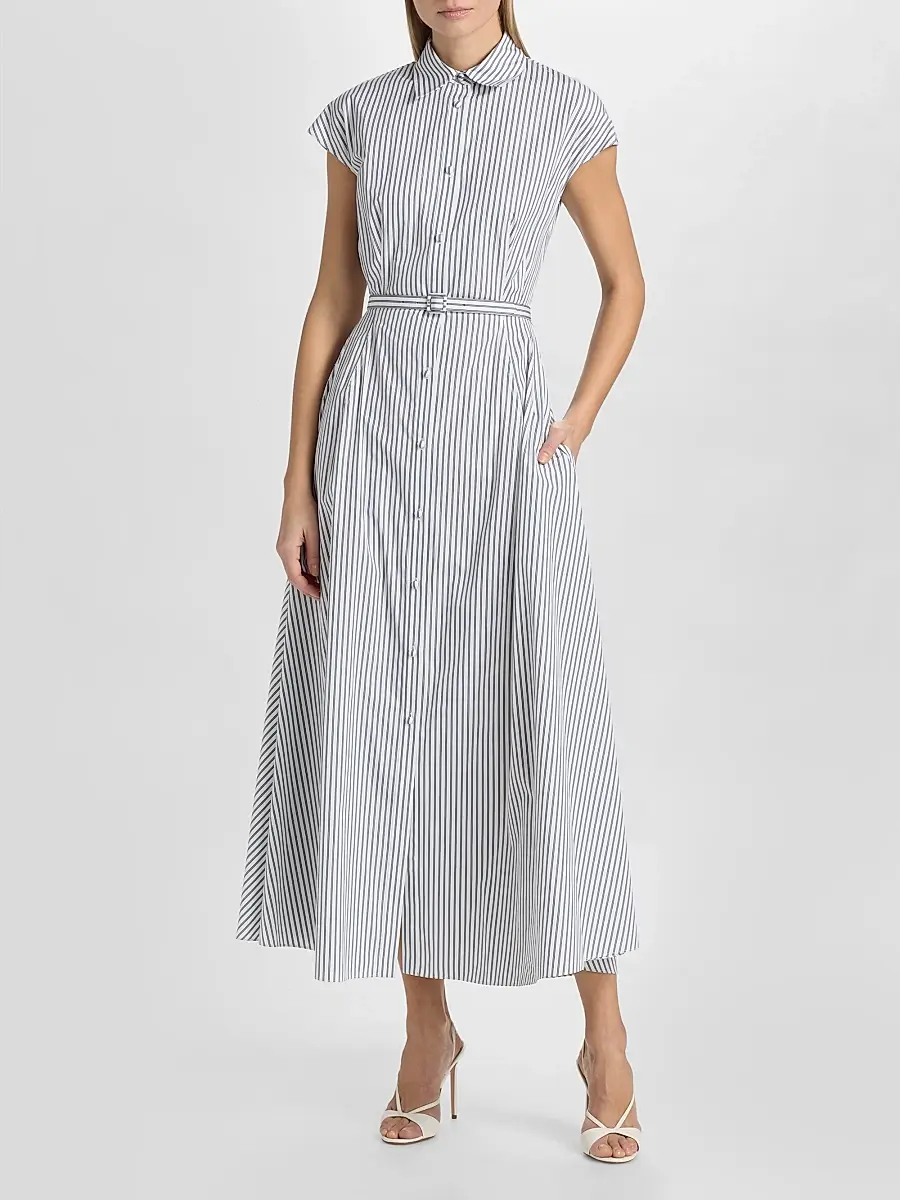 Adam Lippes Women's Palmer Striped Cotton Shirtdress | Thumbnail 2 Adam Lippes Women's Palmer Striped Cotton Shirtdress | Thumbnail 2