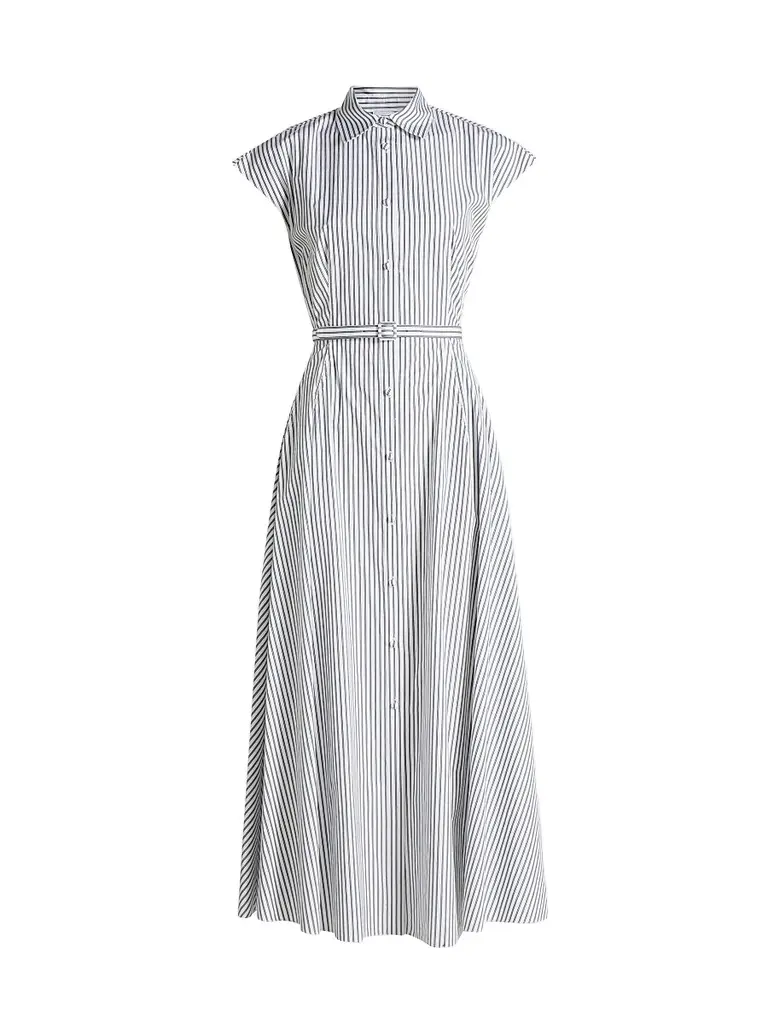 Adam Lippes Women's Palmer Striped Cotton Shirtdress - White Ink | Image 1 Adam Lippes Women's Palmer Striped Cotton Shirtdress - White Ink | Image 1