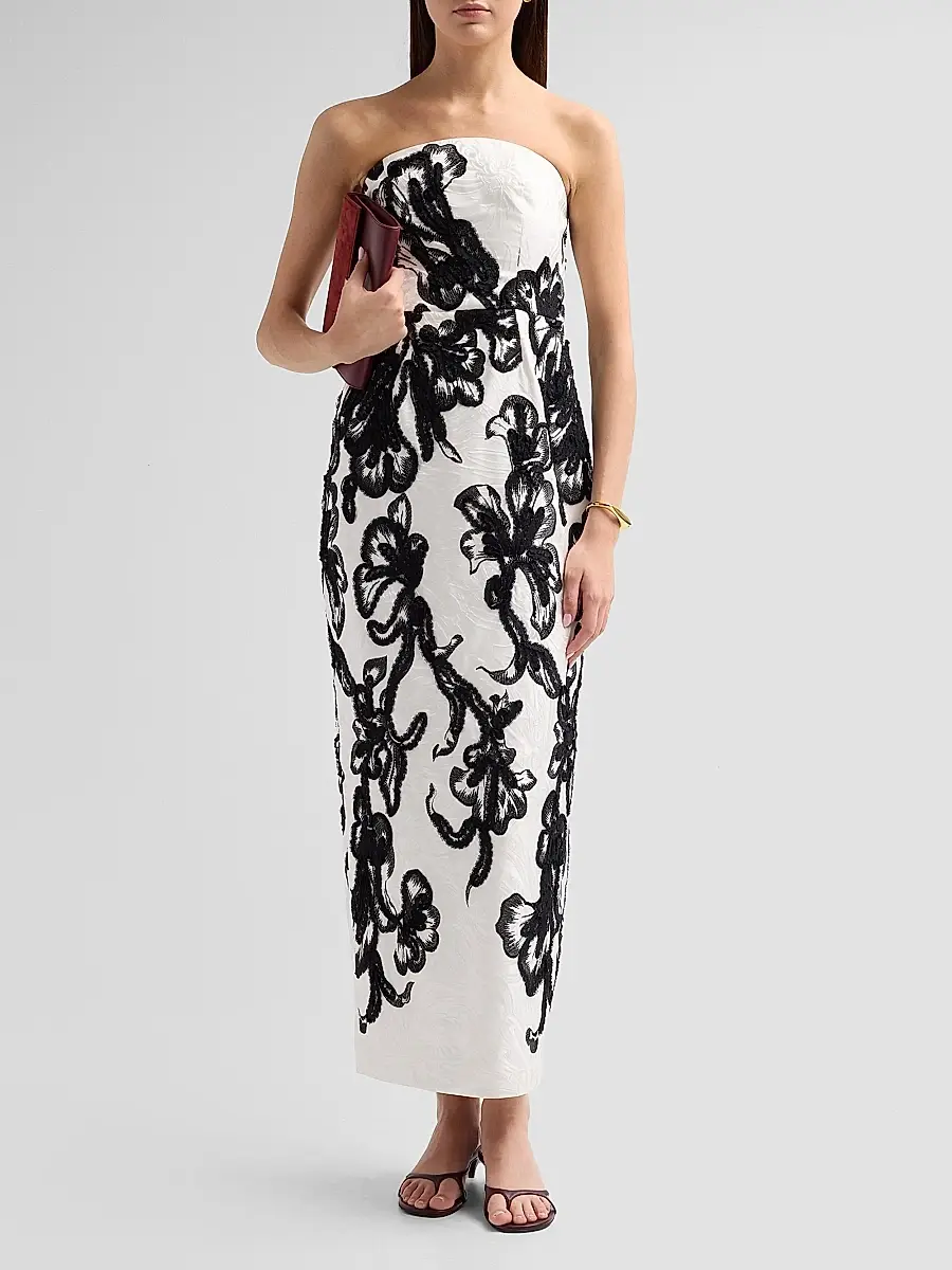 Milly Women's Orion Chiffon Embroidered Maxi Dress | Thumbnail 2 Milly Women's Orion Chiffon Embroidered Maxi Dress | Thumbnail 2