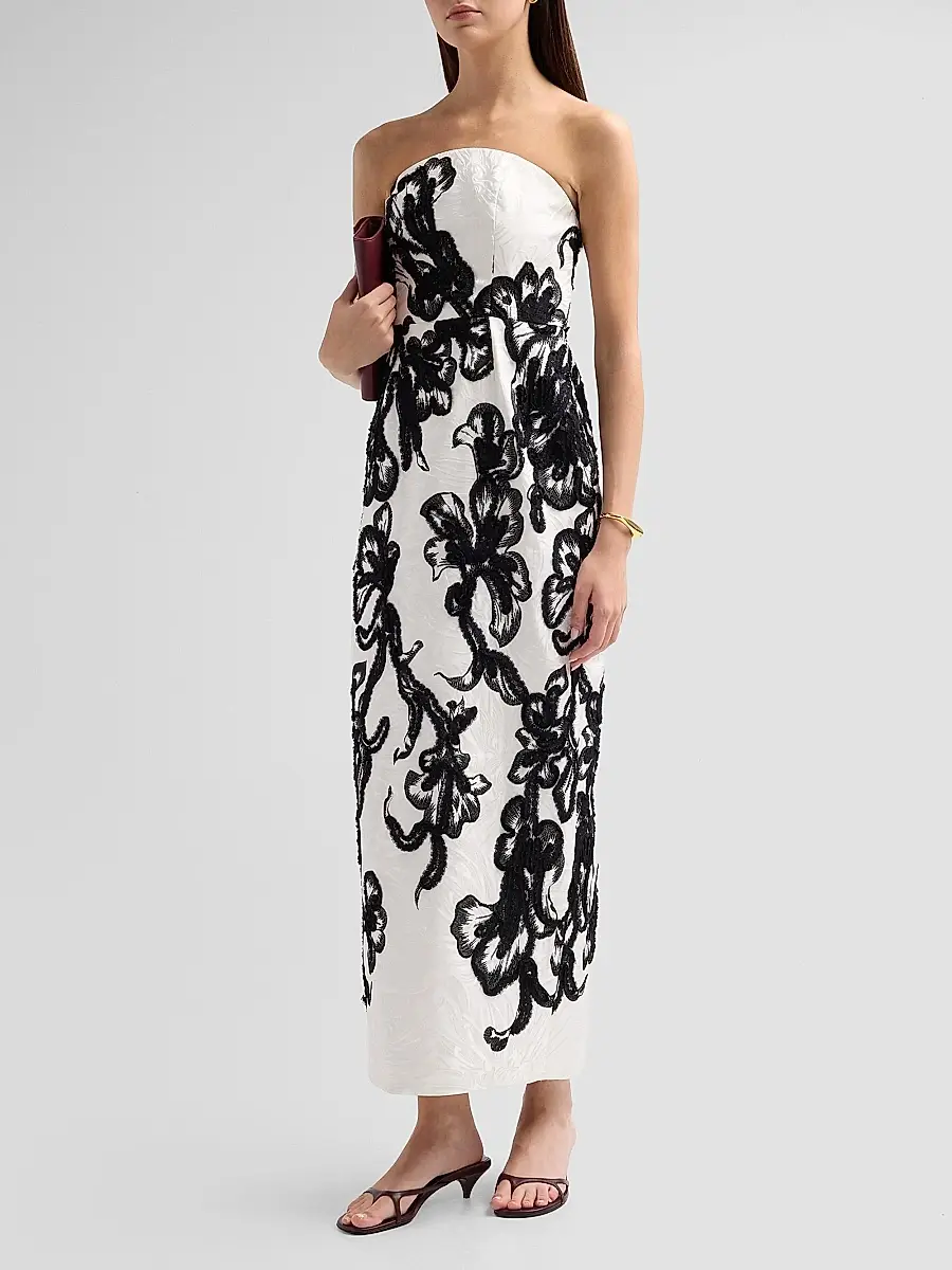 Milly Women's Orion Chiffon Embroidered Maxi Dress | Thumbnail 4 Milly Women's Orion Chiffon Embroidered Maxi Dress | Thumbnail 4
