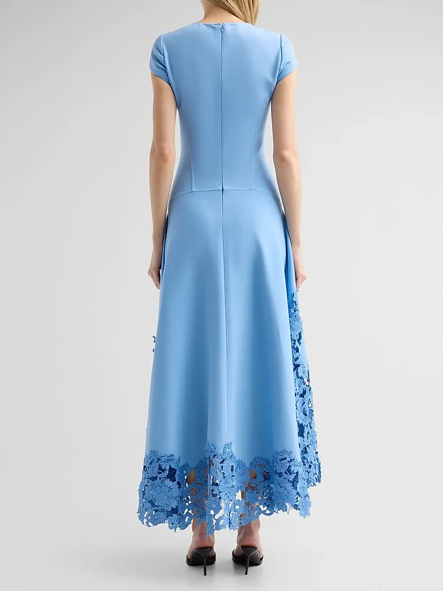 Oscar de la Renta Women's 3D Guipure Virgin Wool-Blend Day Dress | Thumbnail 3 Oscar de la Renta Women's 3D Guipure Virgin Wool-Blend Day Dress | Thumbnail 3