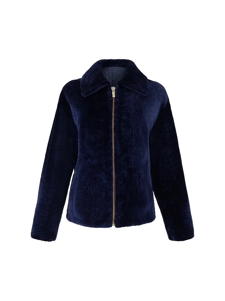 Gorski Women's Select Lamb Jacket - Royal Blue - Size Small | Image 1 Gorski Women's Select Lamb Jacket - Royal Blue - Size Small | Image 1