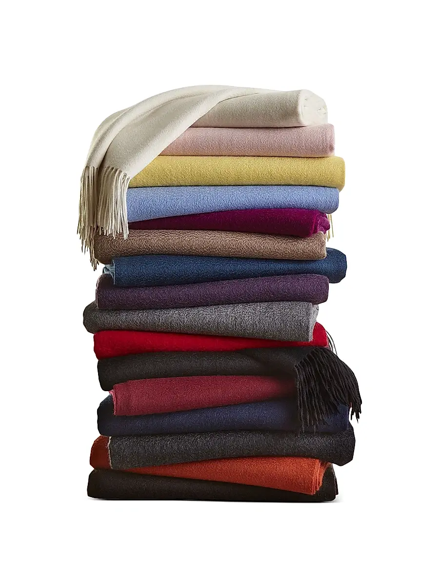 Sofia Cashmere Fringed Cashmere Throw Blanket - Wine | Image 1 Sofia Cashmere Fringed Cashmere Throw Blanket - Wine | Image 1