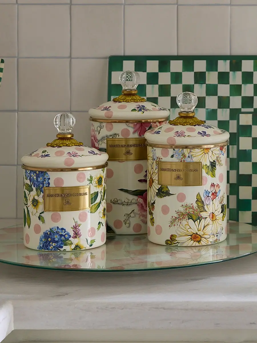 MacKenzie-Childs Wildflowers Pink Medium Canister | Thumbnail 3 MacKenzie-Childs Wildflowers Pink Medium Canister | Thumbnail 3