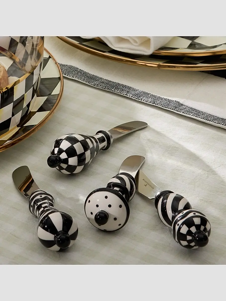 MacKenzie-Childs Courtly Check 4-Piece Party Spreader Set | Thumbnail 2 MacKenzie-Childs Courtly Check 4-Piece Party Spreader Set | Thumbnail 2
