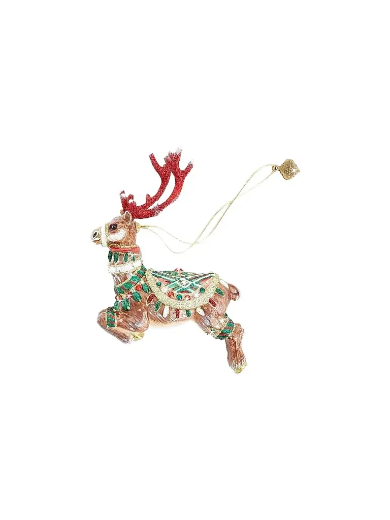 Jay Strongwater Comet Reindeer Glass Ornament | Image 1 Jay Strongwater Comet Reindeer Glass Ornament | Image 1