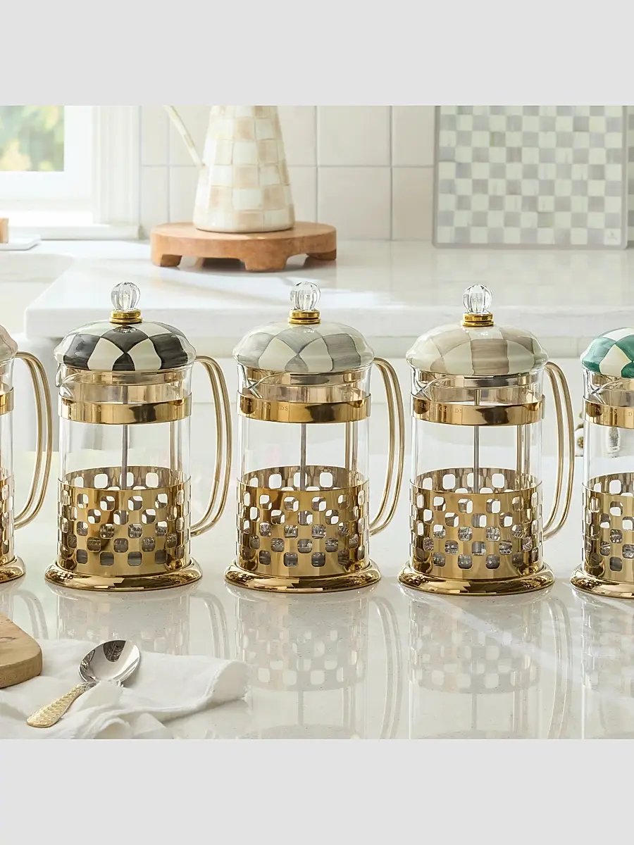 MacKenzie-Childs Sterling Check French Press | Thumbnail 4 MacKenzie-Childs Sterling Check French Press | Thumbnail 4