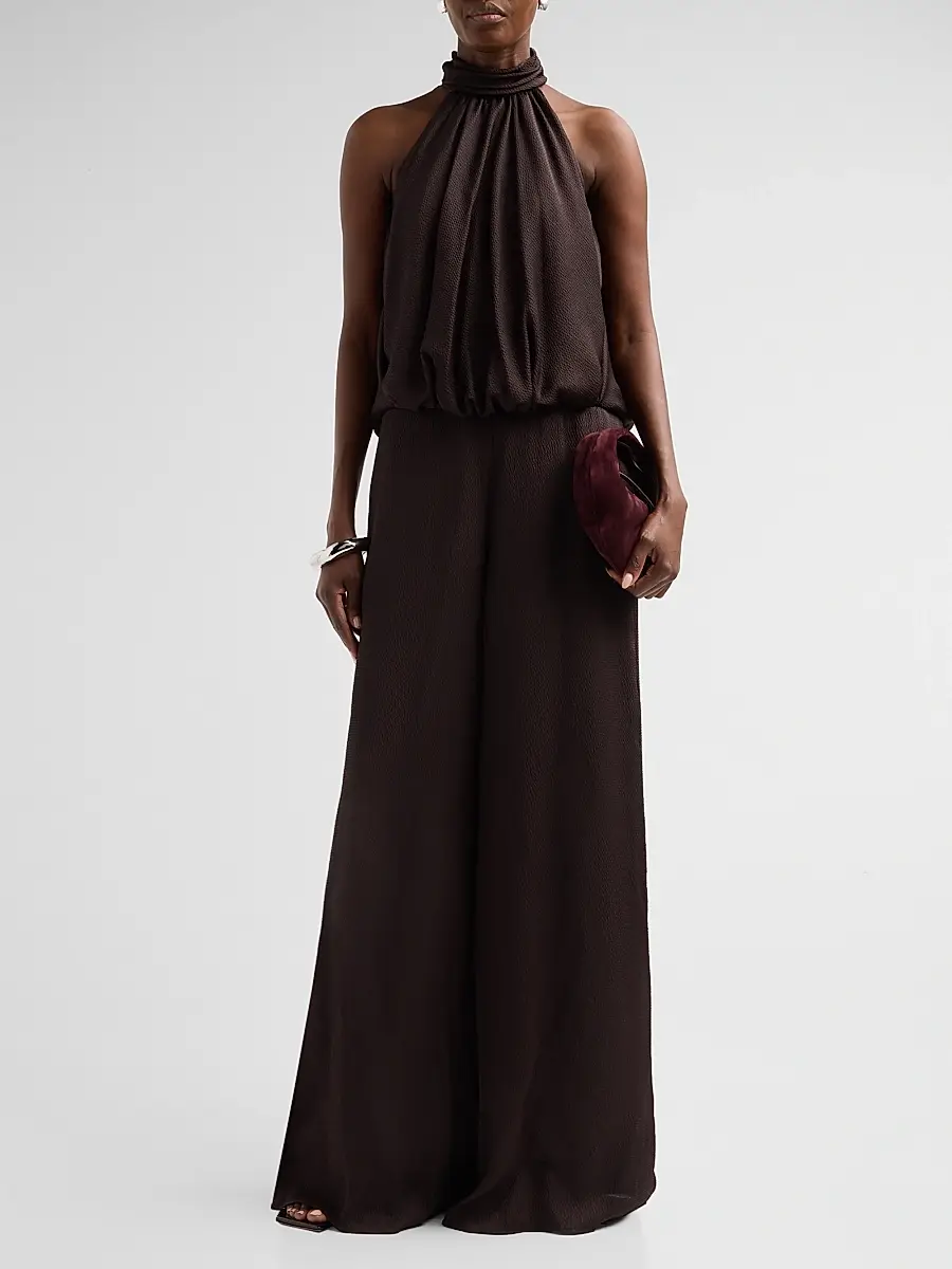 Amsale Women's Blouson Halterneck Jumpsuit | Thumbnail 2