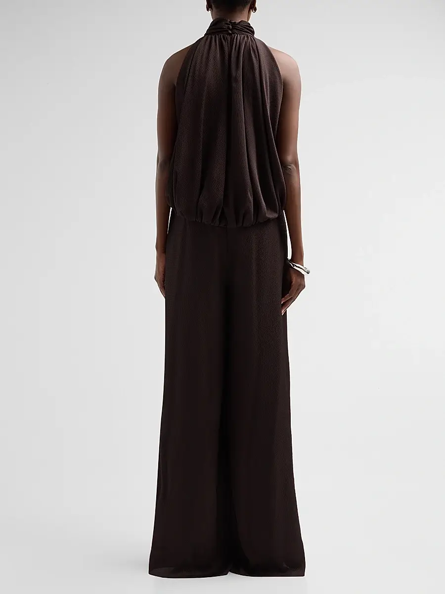 Amsale Women's Blouson Halterneck Jumpsuit | Thumbnail 3