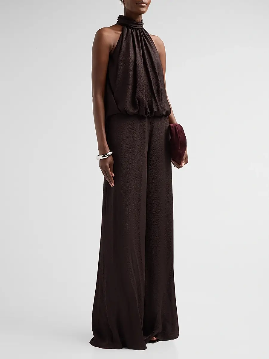 Amsale Women's Blouson Halterneck Jumpsuit | Thumbnail 4