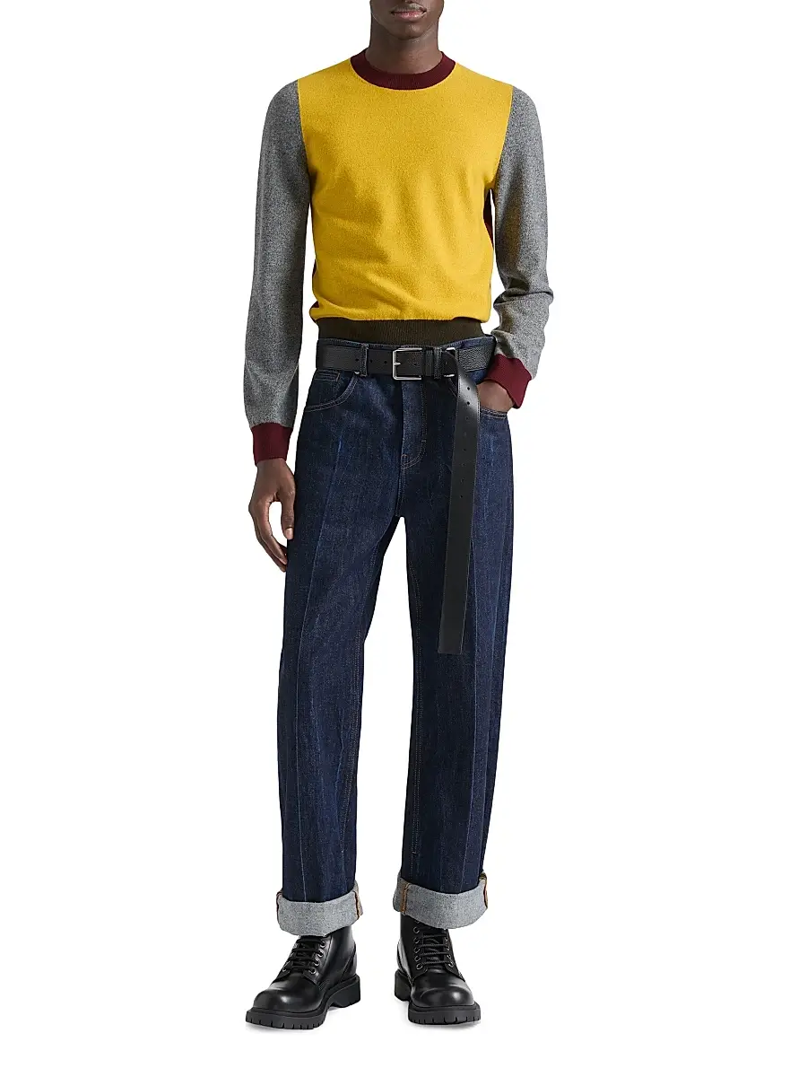 Givenchy Men's Color Block Sweater in Wool - Multicolored | Thumbnail 2 Givenchy Men's Color Block Sweater in Wool - Multicolored | Thumbnail 2