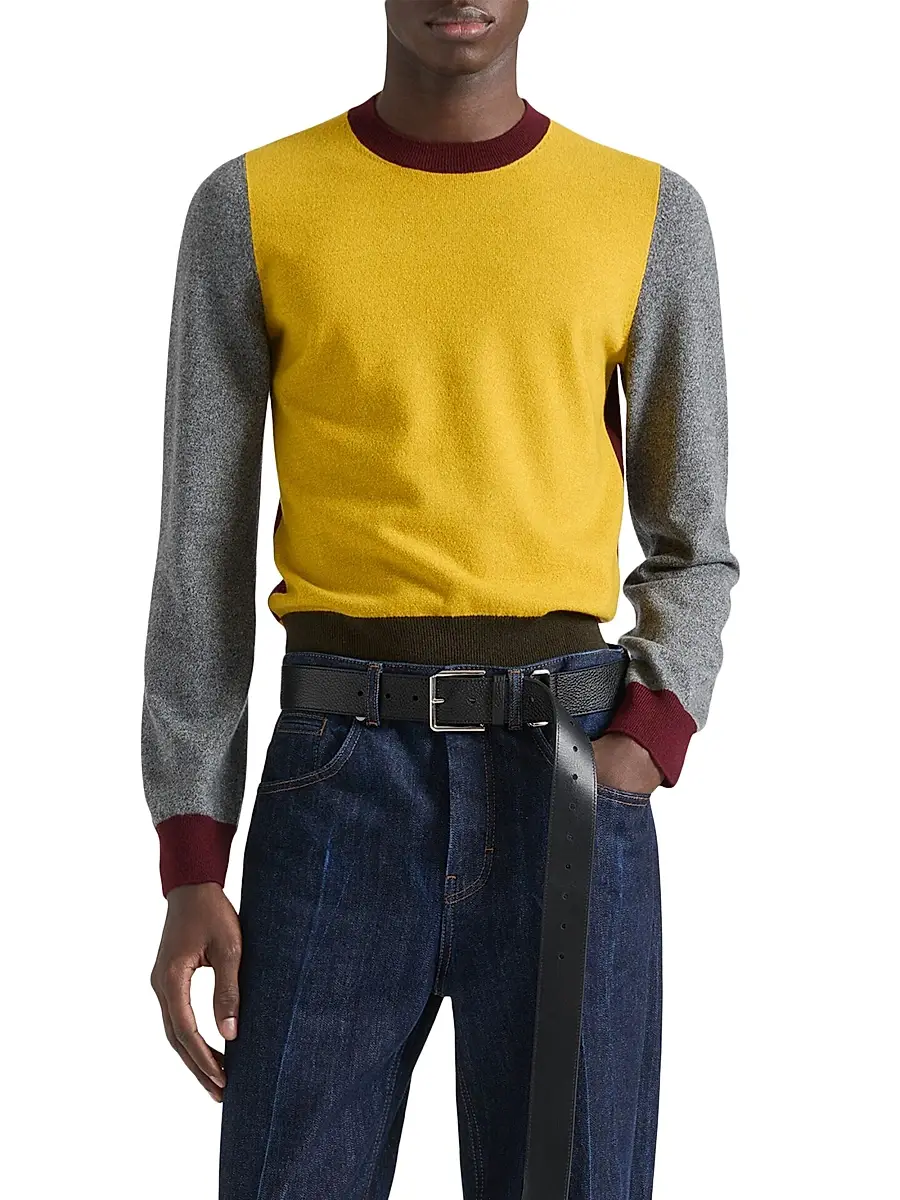 Givenchy Men's Color Block Sweater in Wool - Multicolored | Thumbnail 3 Givenchy Men's Color Block Sweater in Wool - Multicolored | Thumbnail 3