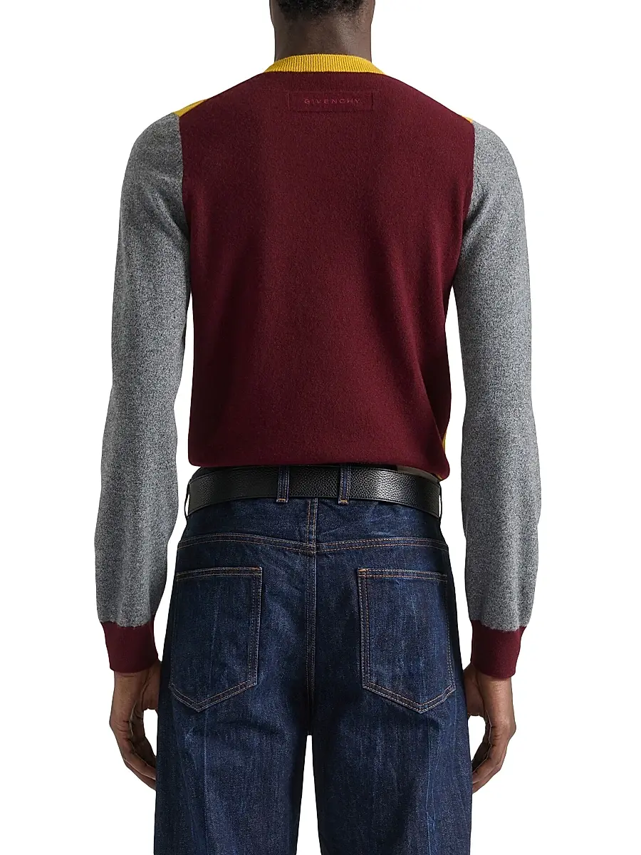 Givenchy Men's Color Block Sweater in Wool - Multicolored | Thumbnail 4 Givenchy Men's Color Block Sweater in Wool - Multicolored | Thumbnail 4
