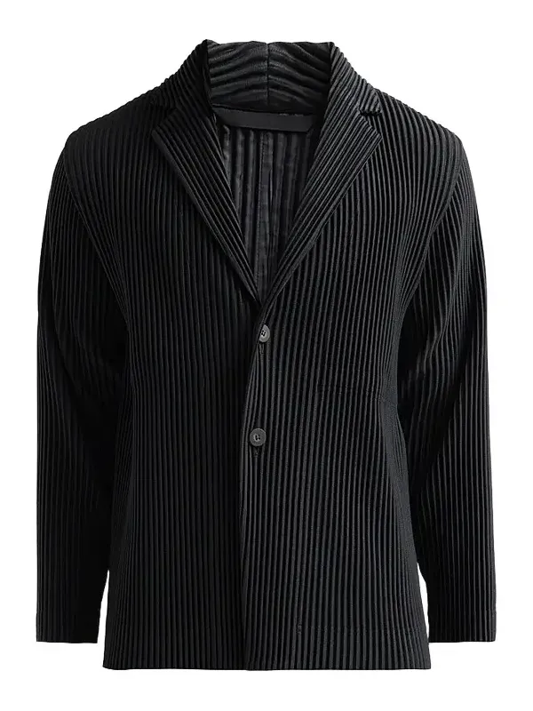 Men Pleated Knit Blazer Men Pleated Knit Blazer