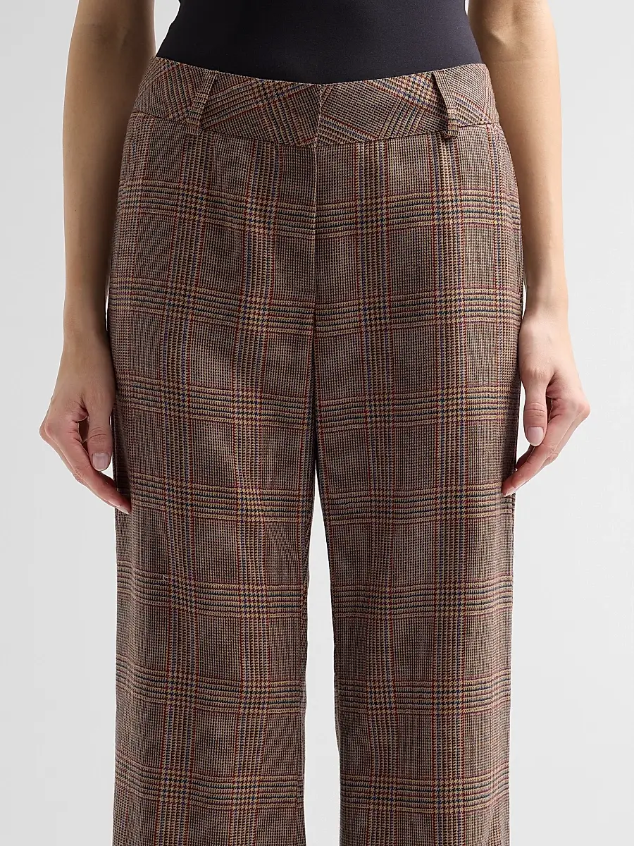 MAISON COMMON Women's Glen Plaid Wool Trousers | Thumbnail 5