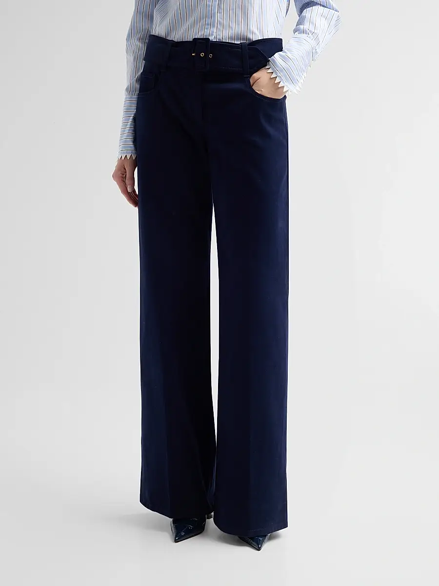 MAISON COMMON Women's Belted Mid-Rise Denim Trousers | Thumbnail 4 MAISON COMMON Women's Belted Mid-Rise Denim Trousers | Thumbnail 4