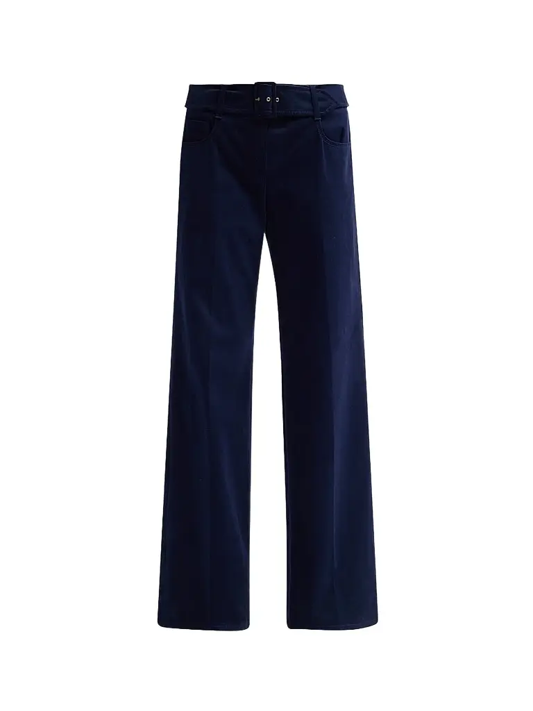 Maison Common Women's Belted Mid-Rise Denim Trousers - Navy | Image 1 Maison Common Women's Belted Mid-Rise Denim Trousers - Navy | Image 1