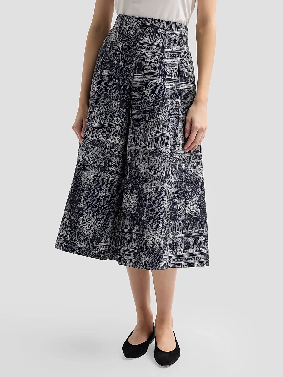 MAISON COMMON Women's Jacquard Town Print Midi Skirt | Thumbnail 4