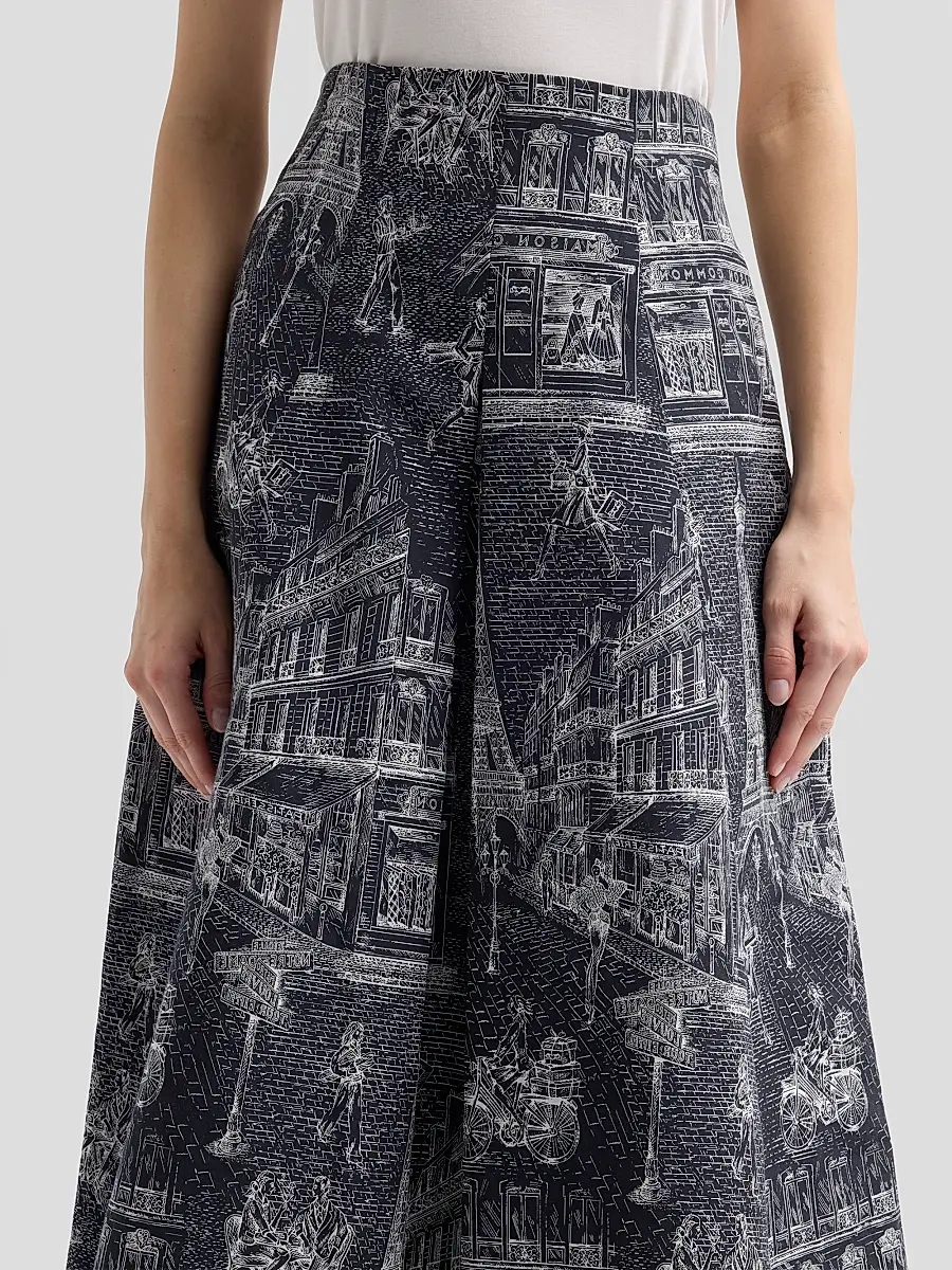 MAISON COMMON Women's Jacquard Town Print Midi Skirt | Thumbnail 5