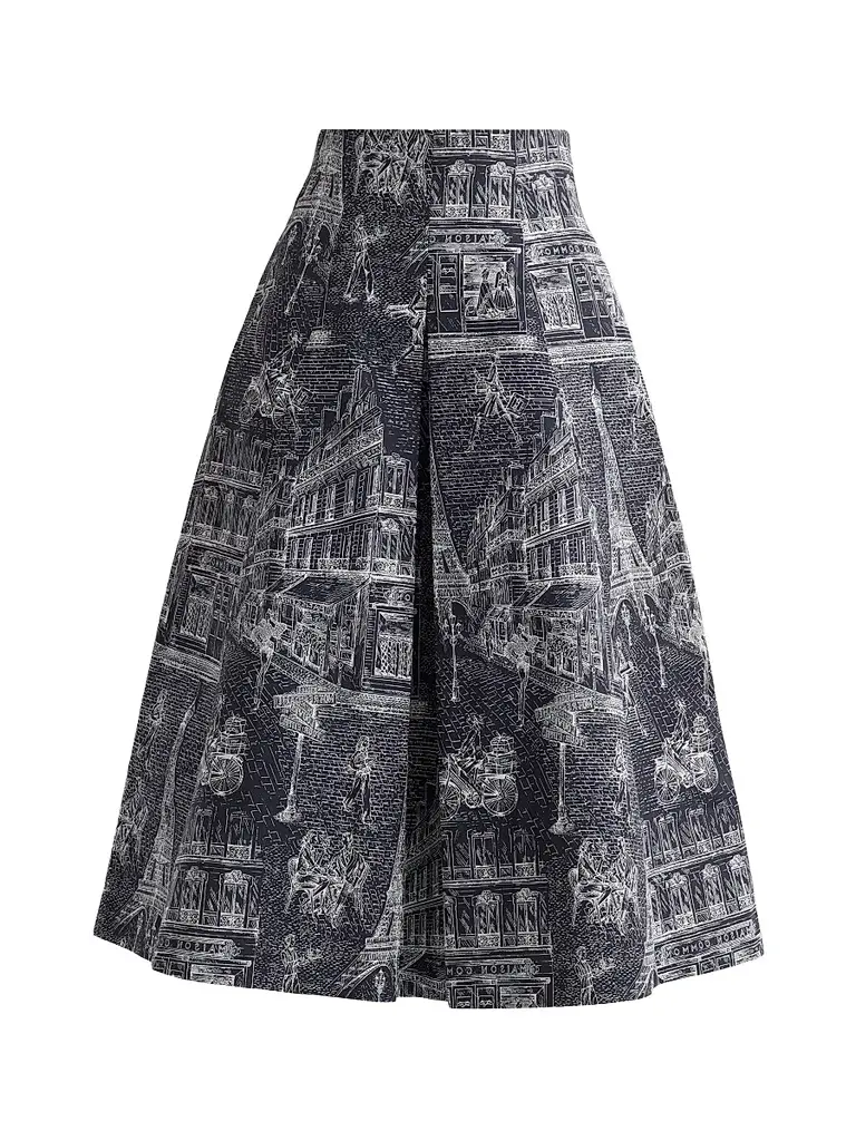 MAISON COMMON Women's Jacquard Town Print Midi Skirt | Image 1 MAISON COMMON Women's Jacquard Town Print Midi Skirt | Image 1
