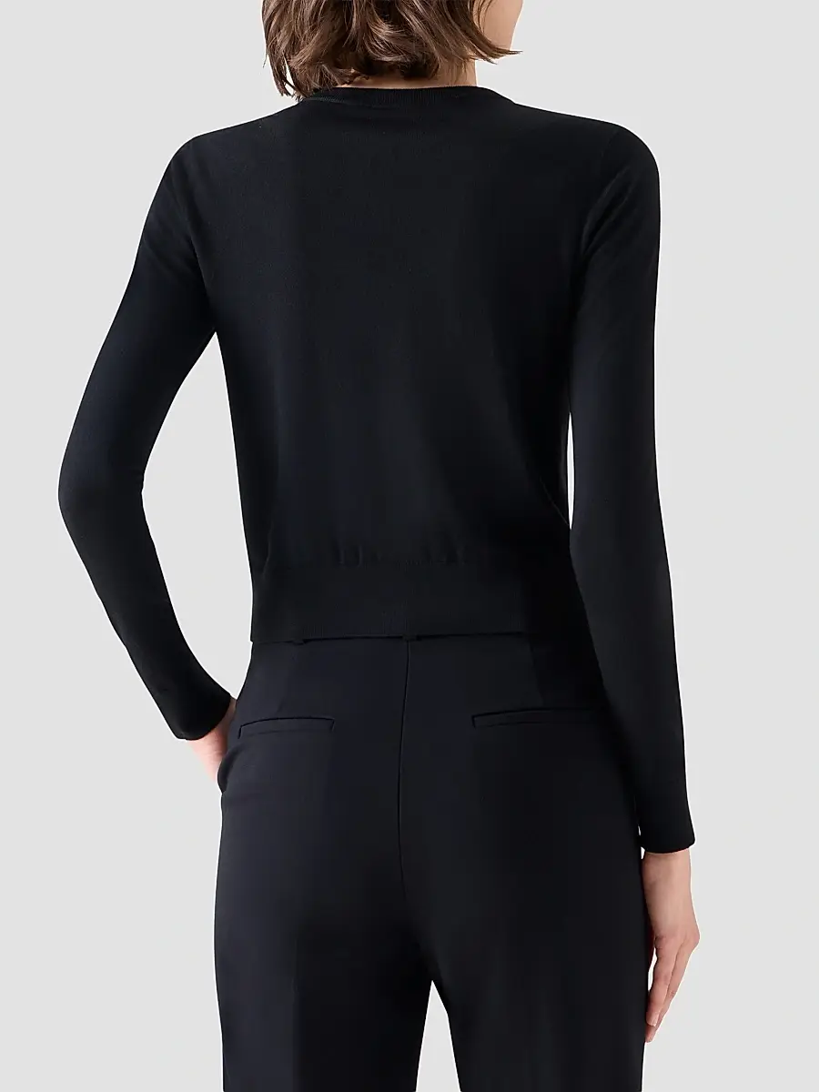Akris punto Women's Merino Wool Crewneck Cardigan | Thumbnail 3 Akris punto Women's Merino Wool Crewneck Cardigan | Thumbnail 3