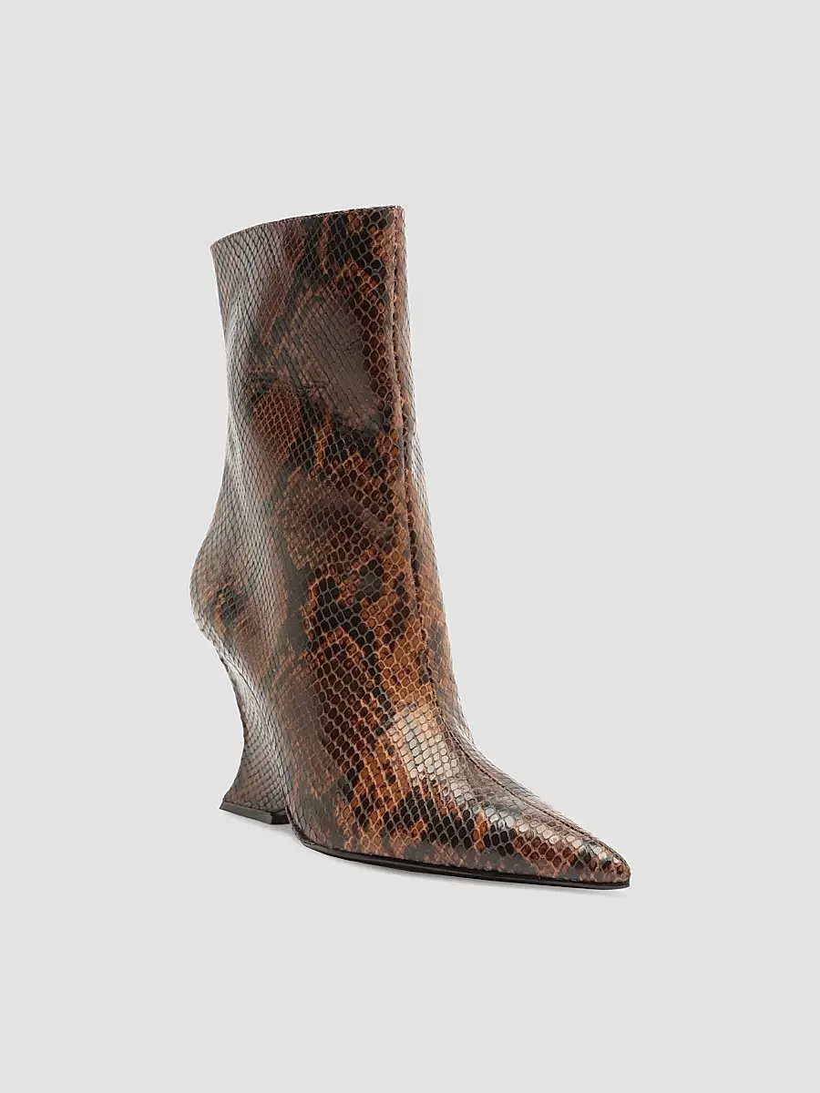 Schutz Women's Siena 115MM Snake-Embossed Leather Booties | Thumbnail 2 Schutz Women's Siena 115MM Snake-Embossed Leather Booties | Thumbnail 2