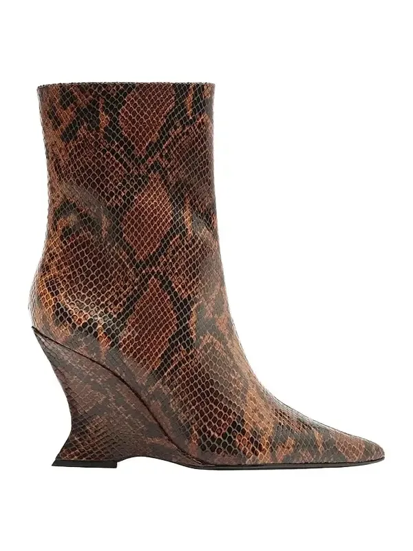 Women's Siena 115MM Snake-Embossed Leather Booties Women's Siena 115MM Snake-Embossed Leather Booties