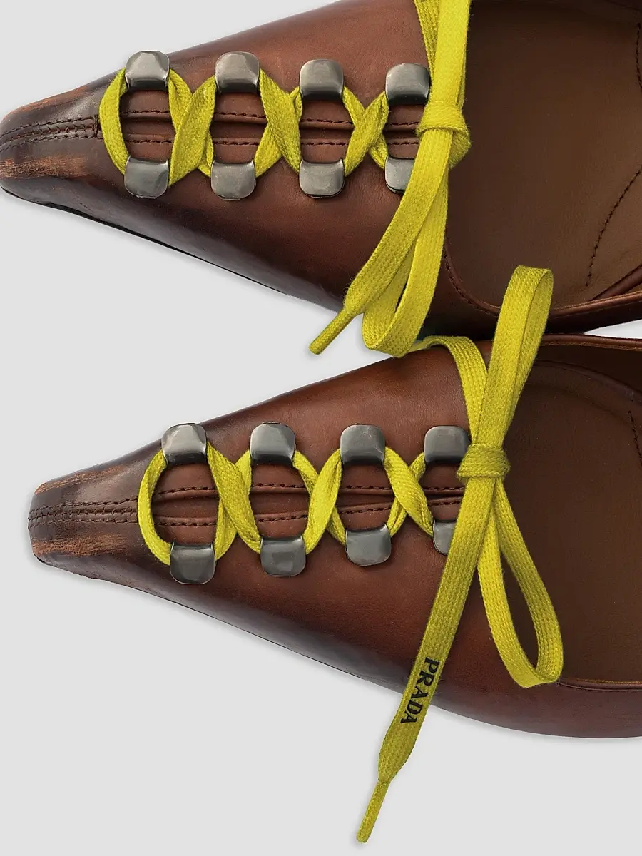 Prada Women's Antiqued Leather Pumps | Thumbnail 5