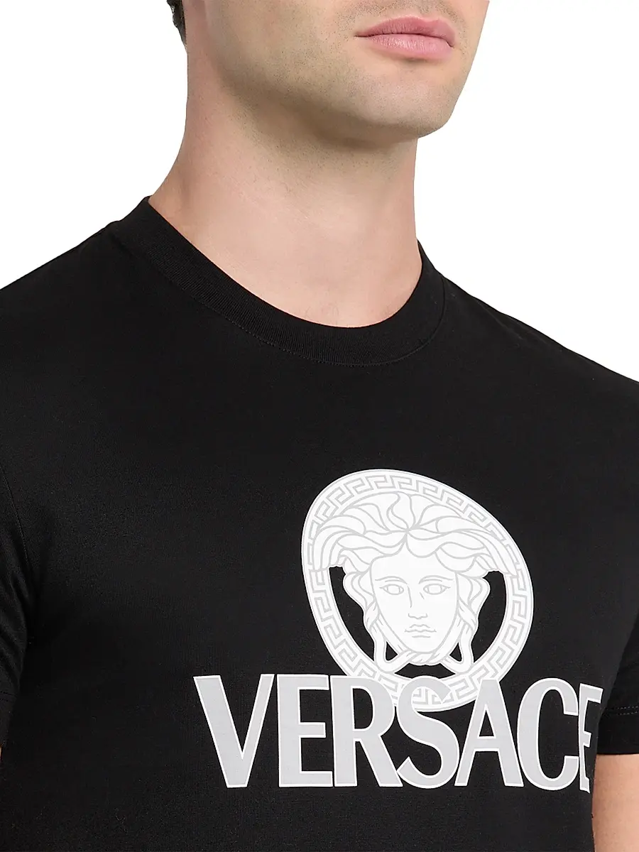 Versace Men's Medusa Logo Cotton Crewneck T-Shirt | Thumbnail 5 Versace Men's Medusa Logo Cotton Crewneck T-Shirt | Thumbnail 5