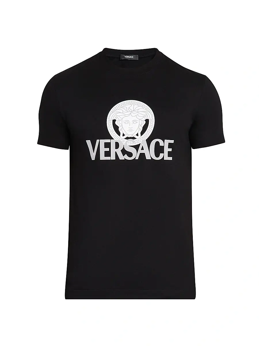 Versace Men's Medusa Logo Cotton Crewneck T-Shirt - Black - Size Medium | Image 1 Versace Men's Medusa Logo Cotton Crewneck T-Shirt - Black - Size Medium | Image 1