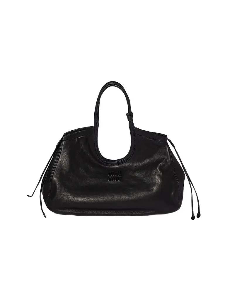 Miu Miu Women's Ivy Nappa Leather Shopping Bag - Black | Image 1 Miu Miu Women's Ivy Nappa Leather Shopping Bag - Black | Image 1