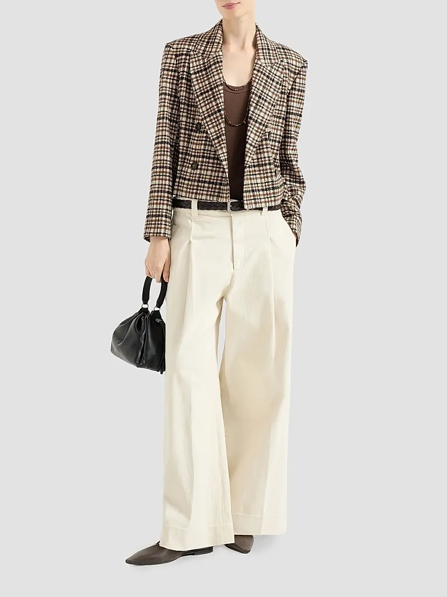 Brunello Cucinelli Women's Stretch Cotton Ribbed Jersey Top with Monili - Brown | Thumbnail 2 Brunello Cucinelli Women's Stretch Cotton Ribbed Jersey Top with Monili - Brown | Thumbnail 2