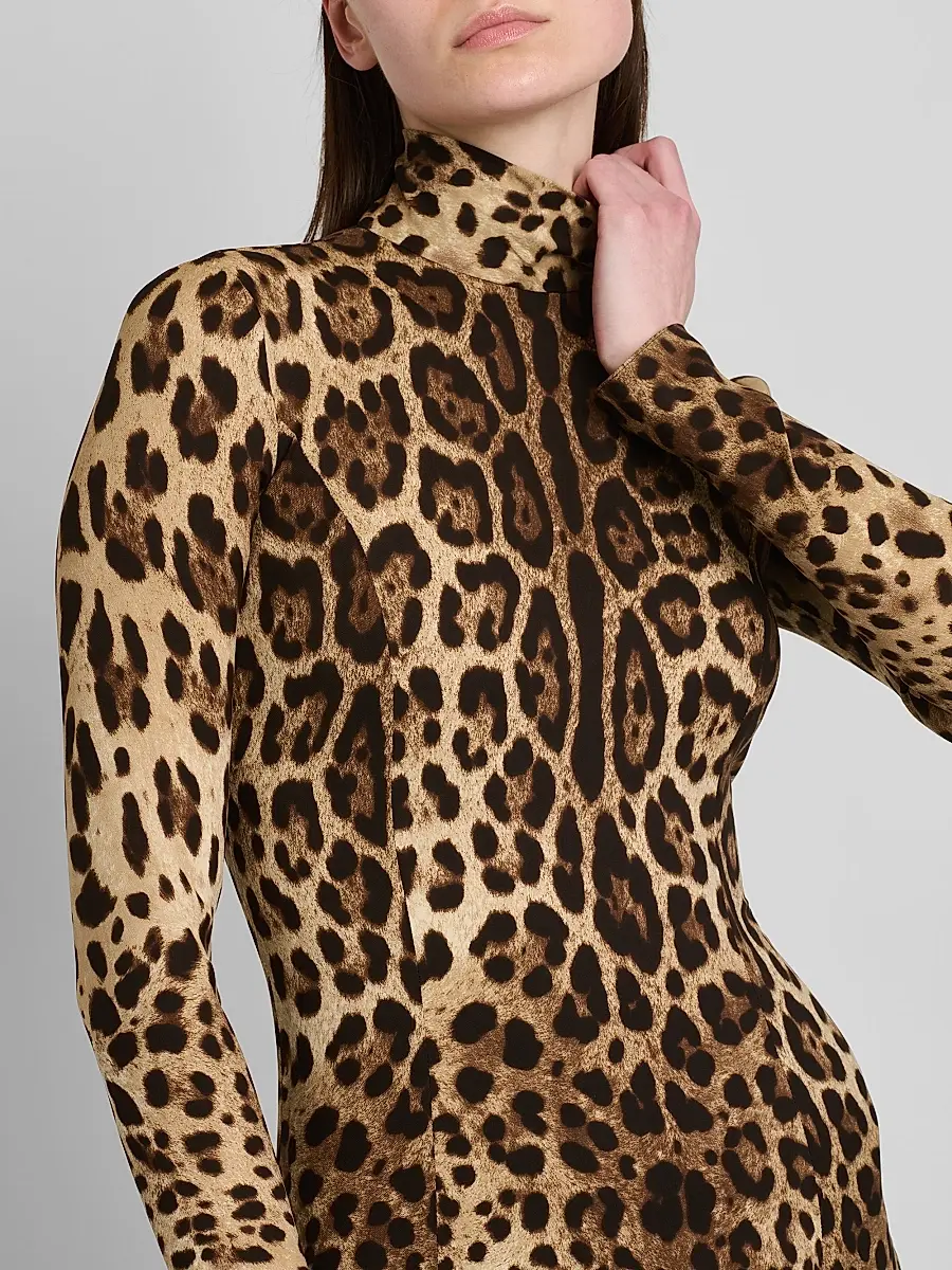 Dolce & Gabbana Women's Leopard Silk Charmeuse Maxi Dress | Thumbnail 5