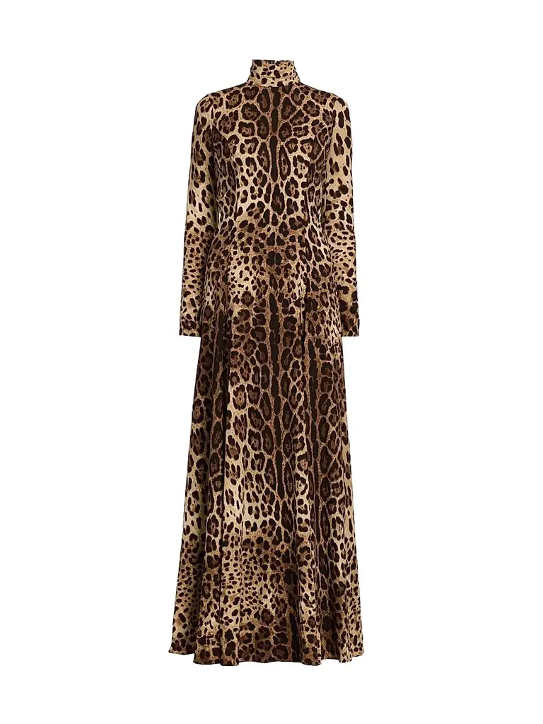Dolce & Gabbana Women's Leopard Silk Charmeuse Maxi Dress - Leo | Image 1 Dolce & Gabbana Women's Leopard Silk Charmeuse Maxi Dress - Leo | Image 1