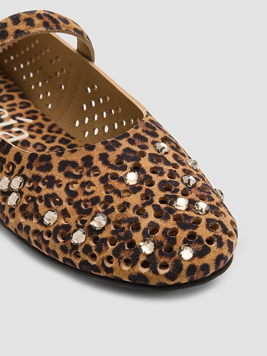 PEDRO GARCIA Women's Anica Leopard Print Suede Mary Janes | Thumbnail 5