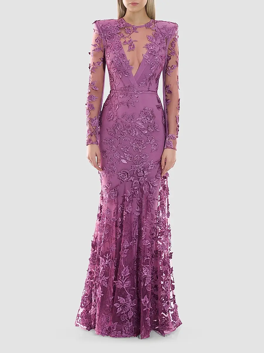 Zhivago Women's Poetry Remains Embroidered Mermaid Gown | Thumbnail 2