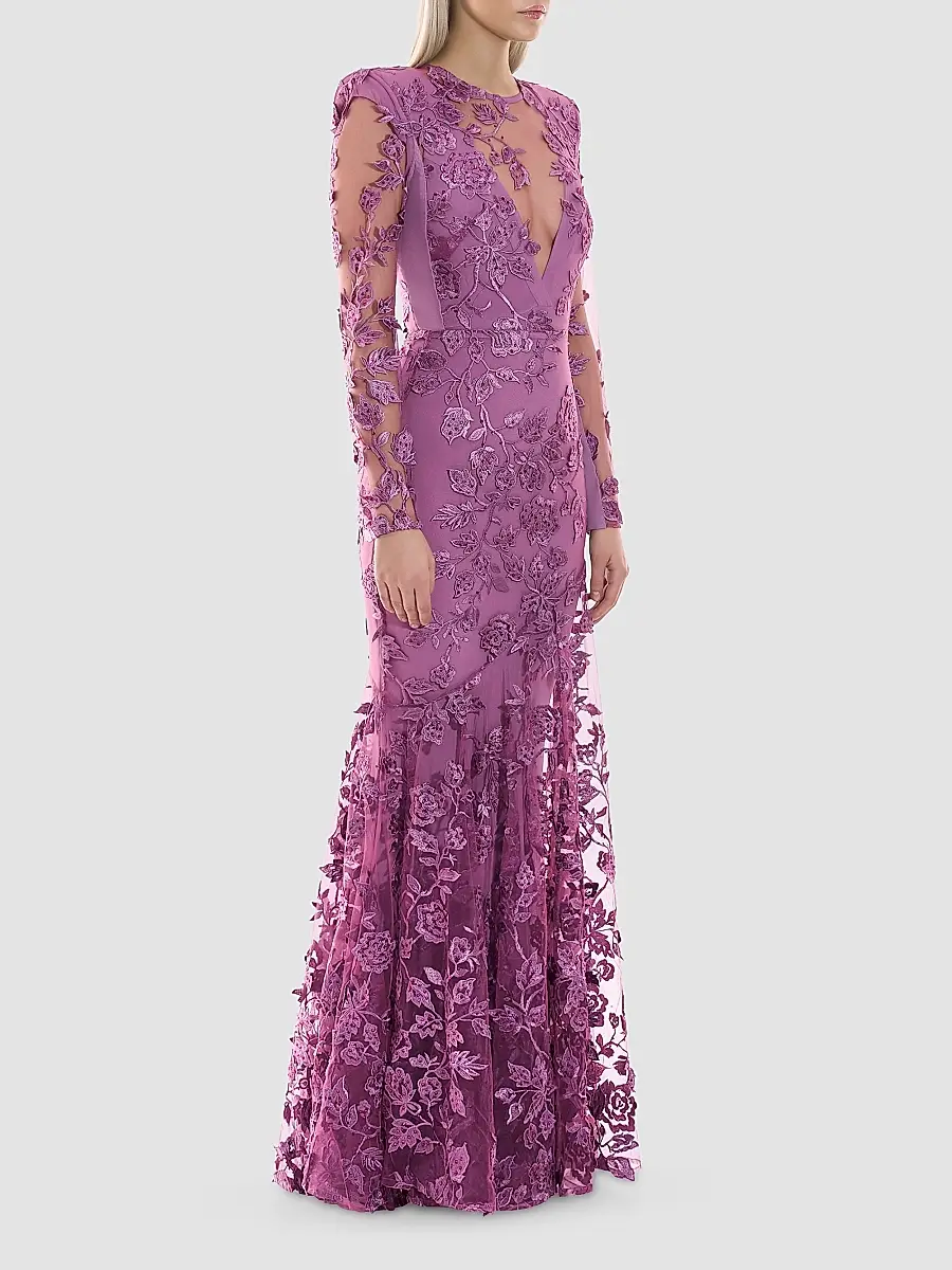Zhivago Women's Poetry Remains Embroidered Mermaid Gown | Thumbnail 4