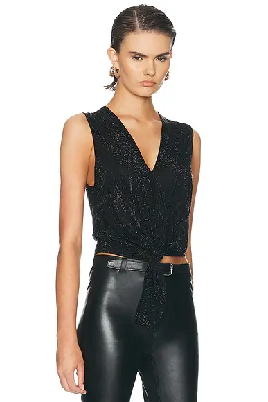 Alexander Wang Hotfix Knotted Deep V-Neck Tank Top | Thumbnail 2