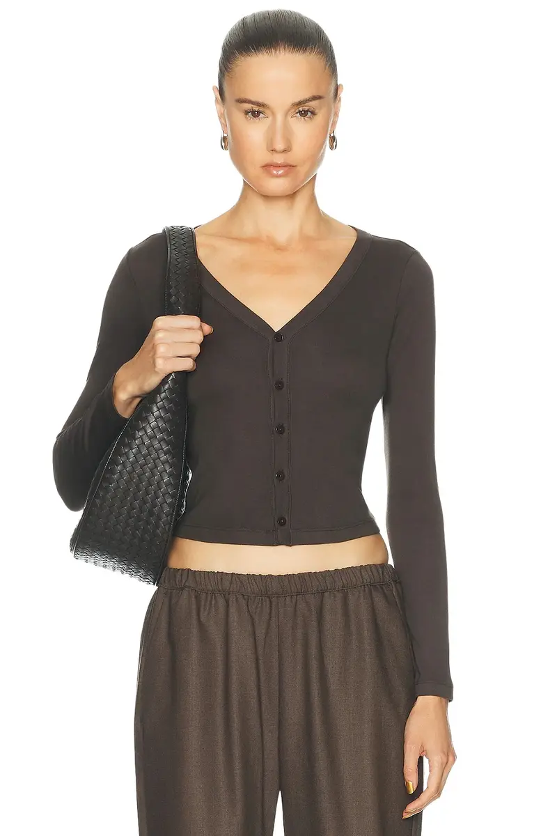 Supima Cotton V-Neck Cardigan