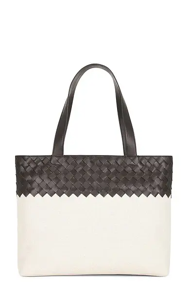 Bottega Veneta Small Zipped Tote Canvas Bonded Intr. 15 Avenue | Image 1 Bottega Veneta Small Zipped Tote Canvas Bonded Intr. 15 Avenue | Image 1