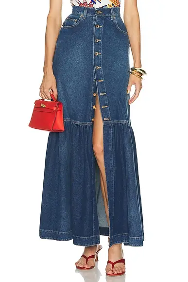 Dolce & Gabbana Button Front Denim Maxi Skirt | Image 1 Dolce & Gabbana Button Front Denim Maxi Skirt | Image 1